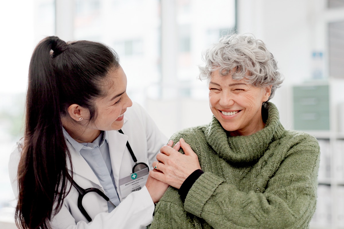 skilled nurse working with patient